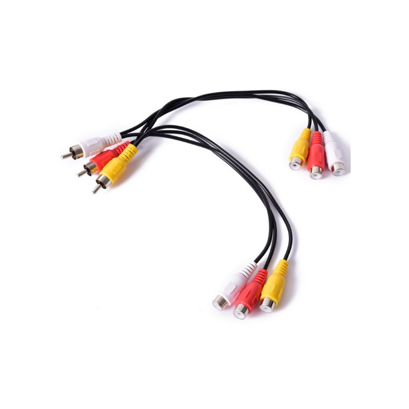 3 RCA Male To 6 RCA Female Splitter AV Cable 