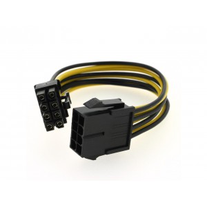 8-pin Extension Cable - ATX 12V/EPS Male to Female CPU/Motherboard PSU Power Supply Extension Lead - 16cm