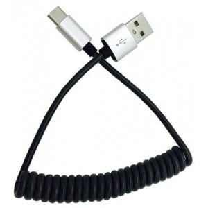 Micro USB coiled cable - 2.1A output (1M )