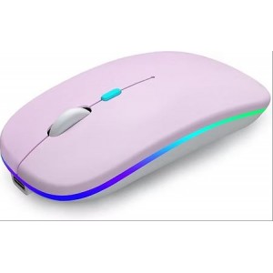 Tuff-Luv - Rechargable and Silent Dual Mode - Bluetooth and Wireless Mouse - USB-C Cable to Recharge 400 Mah Battery - Pink