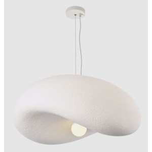 WHITE FOAMED PENDANT 1 x 60W ES 500MM