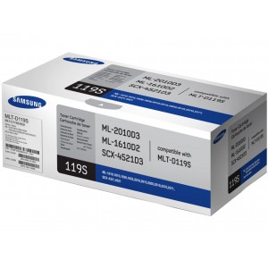 SAMSUNG MLT-D119S BLACK TONER CARTRIDGE FOR ML1610/1615/1620/1625/2010/2015/2020/2510/2570/2571/SCX4321/4521 (PAGE YIELD 2000)