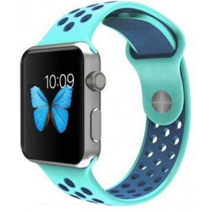 Apple Multi-colour Silicone Watch Strap 42mm-Turquoise|Blue