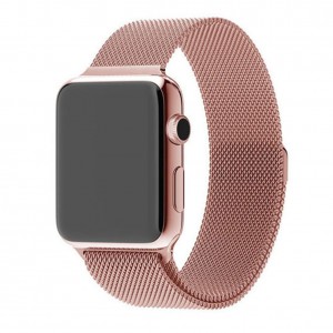 Apple Stainless Steel Magnetic Milanese Watch Strap 42mm-Rose Gold