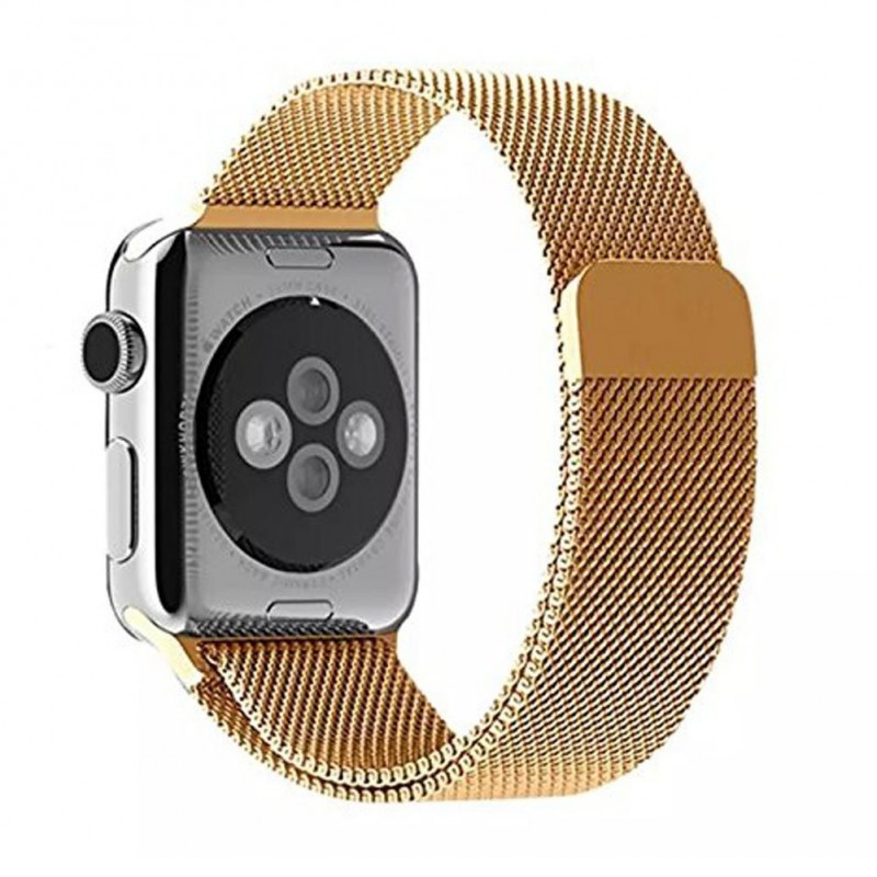 Apple Stainless Steel Magnetic Milanese Loop Watch Strap 38mm-Gold