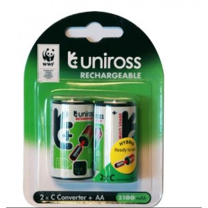 Uniross Battery Rechar C Cap Max 2100 MAH 2 PACK