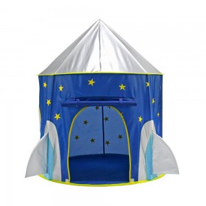 Round Kids Playhouse Pop-Up Rocket Tent - Blue