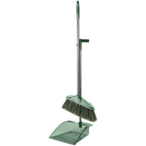 Casey Long Handle Standing Dustpan And Broom Set Green