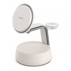 Belkin - UltraCharge Pro QI2 3 in 1 Magnetic Charging Stand 25 Watt - Sand