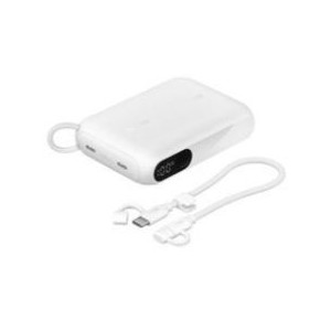 Belkin - BoostCharge Slim USB-C Power Bank - 10 000mAh w/ 2 USB-C Ports - Detachable USB-C cable included - Digital Battery Display - 20 Watt Charging for iPhone 17-16-15- Plus- Pro- Pro Max- Samsung