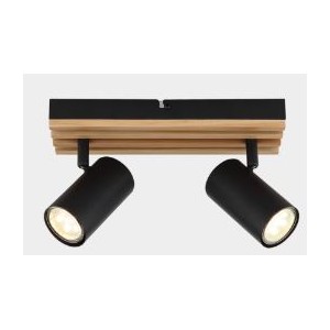Wood Spotlight 2X50W GU10 LED Base 260X80MM