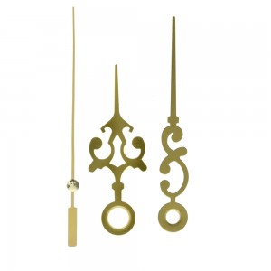 Vintage Ornate Scrollwork Gold Clock Hands Set