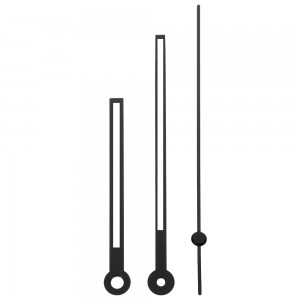 Modern Rectangular Bar Clock Hands Set - Minimalist Black Geometric Design