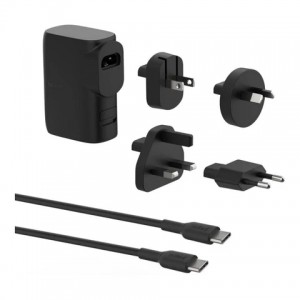 Belkin - BoostCharge Hybrid Wall Charger 25 Watt + Power Bank 5000mAh- 2-in-1 Portable Charger with USB-C PD 3.0 Port &amp; USB-A Port- Dual-Port Battery Pack- USB-C Charger- USB Plug + USB-C to USB-C