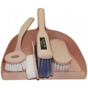 Casey 5 Pease Handheld Dust Pan And Brush Set Pink