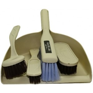 Casey 5 Peace Handheld Dust Pan And Brush Set Cream