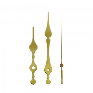 Ornate Spade-Style Gold Clock Hands Set - A Decorative Vintage Design