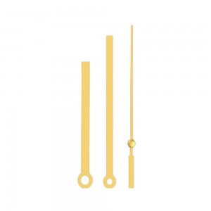 Ultra-Minimalist Straight Bar Gold Clock Hands Set - Clean Rectangular Design