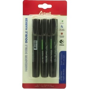 Artwell Black Double Permanent Marker X3