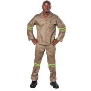 Vulcan Overall Ref Std 2PCE Khaki 48 Ches 44 Waist
