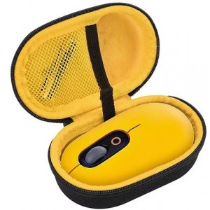 Tuff-Luv - Mobile Hard Shell Case for Travel - Fits Logitech POP Mouse - Black/Yellow (5056560423136)