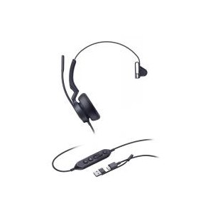 Yealink UH46 Mono USB Headset- USB-C With USB-C/A Adapter- Teams Certified