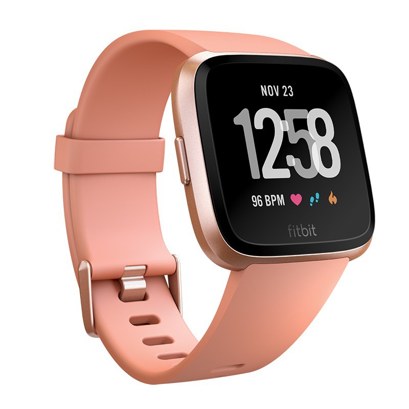 fitbit versa peach smartwatch