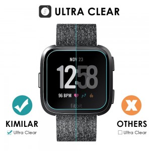 Fitbit Versa Screen Protector 9H Tempered Glass Round Edge Crystal Clear (3 pack)