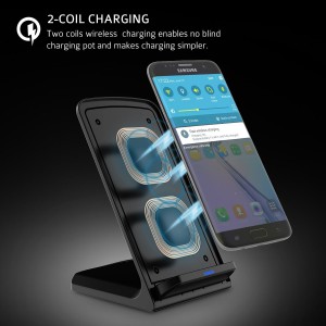Fast Charge Wireless Charging Stand - 2-Coil Qi