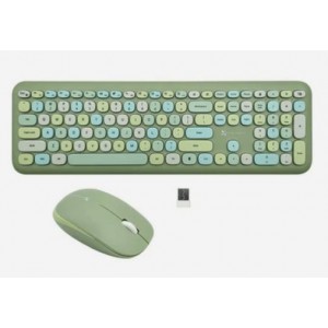 X9 Colorful Keyboard and Mouse Combo - 2.4G Wireless Connectivity - Transform Your Space with a Cute Wireless Keyboard and Mouse Retro Set - Green Keyboard and Mouse - Aesthetic Keyboard (701107500034