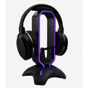TILTED NATION RGB headset holder w. mouse bungee + USB hub - Black (701107498843)