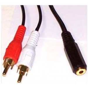 Unbranded RCA004  RCA to Female 3.5 mm Stereo Cable 1.8m Long