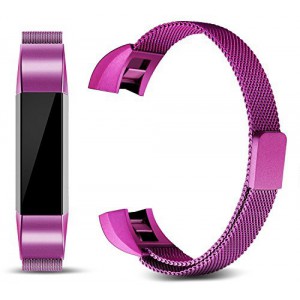 Fitbit Alta Stainless Steel Magnetic Milanese Loop Watch Strap - Purple, Small