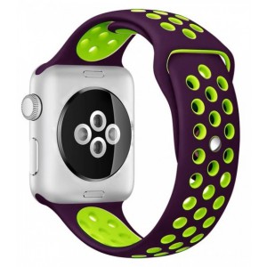 Apple Multi-colour Silicone Watch Strap 42mm-Purple Green