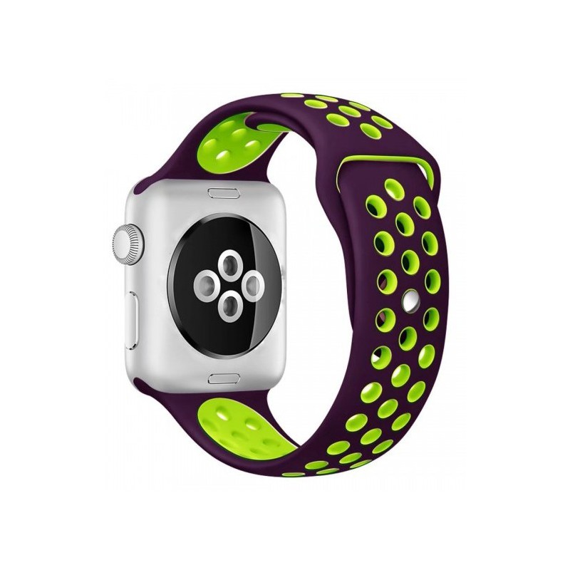 Apple Multi-colour Silicone Watch Strap 42mm-Purple Green