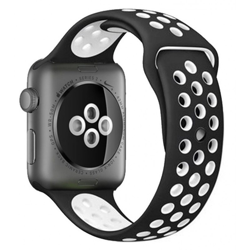 Apple Multi-colour Silicone Watch Strap 38mm-Black Grey