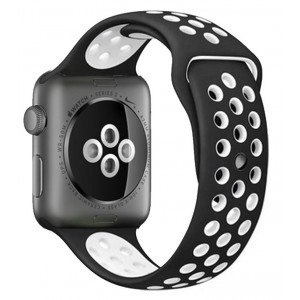 Apple Multi-colour Silicone Watch Strap 42mm-Black White