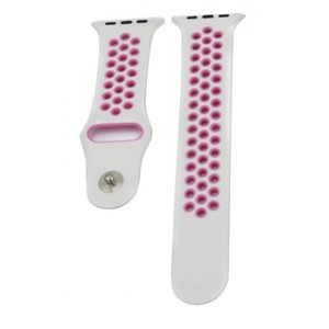 Apple Multi-colour Silicone Watch Strap 42mm-White, Pink