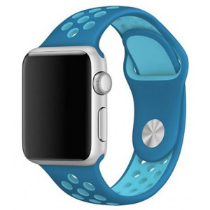 Apple Multi-colour Silicone Watch Strap 42mm-Blue Light Blue