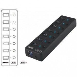 Mecer USB 3.1 7-Port External Hub with 5V/2A Adapter