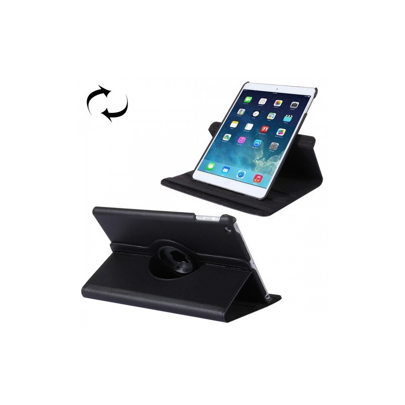 Tuff-Luv I7_71   Rotating Leather Case Cover and Stand for Apple iPad 9.7 2017 and Air 2 - Black