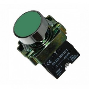22mm PUSH BUTTON SWITCH FLUSH GREEN 220VAC NO PB-ADP2-BA31