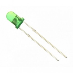 LED 3mm L/CURRENT DI-GREEN 3000mcd 90-DEG. LONG LEGS CZ304SGD