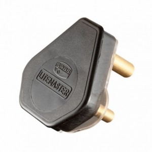 16A 3-PIN Plugtop Black Plastic Top Screw C1050P-BLACK