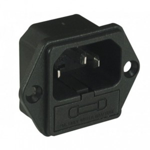 C14 Iec Plug Adapter PRESS-FIT + Fuse Holder K2413