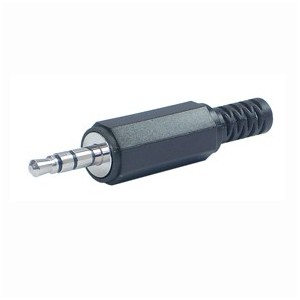 3.5mm STEREO PLUG WITH BLACK PLASTIC SLEEVE K302F