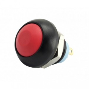 M12 P/BUTTON Switch N.o. Spst Red IP67 - Debulk DS-12B-RED