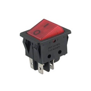 ROCKER SWITCH DPST 29x22 RED 12VDC ILUMINATE KCD2-2-201N-12V