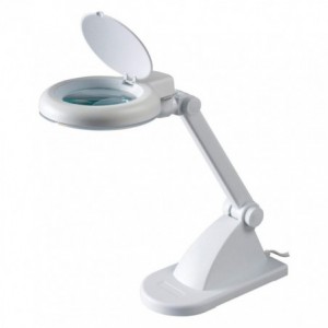 MAGNIFIER DESK LAMP x3x8 60-LEDS 110VAC/220VAC 8611AL-WT-EU