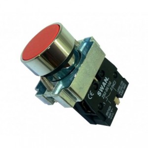 22mm PUSH BUTTON SWITCH ROUND NC RED PB-ADP2-BA42